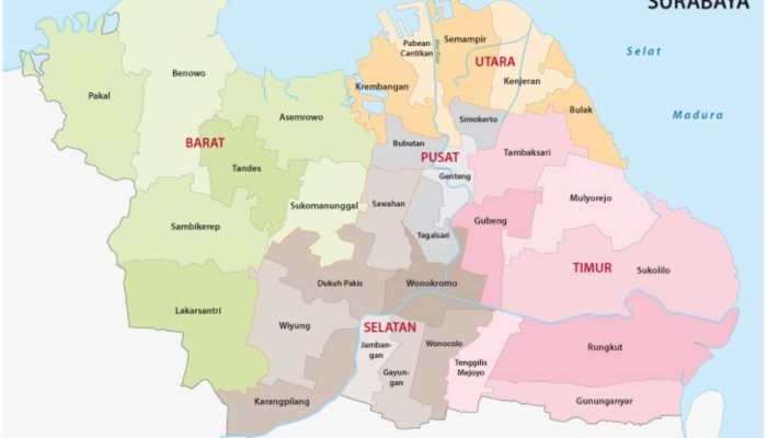 Sorot Surabaya, Kecamatan Benowo Terluas dan Simokerto Tersempit Tapi Terpadat