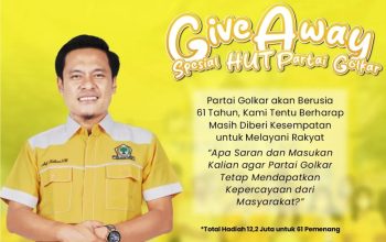 HUT ke-61 Golkar Sapa Warga Lewat Giveaway: Tegaskan Politik yang Mau Mendengar